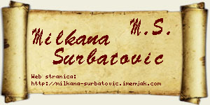 Milkana Šurbatović vizit kartica
